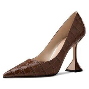 YDN Women Pointed Toe Slip on Pumps Special Kitten High Heel Shoe for Party Prom
